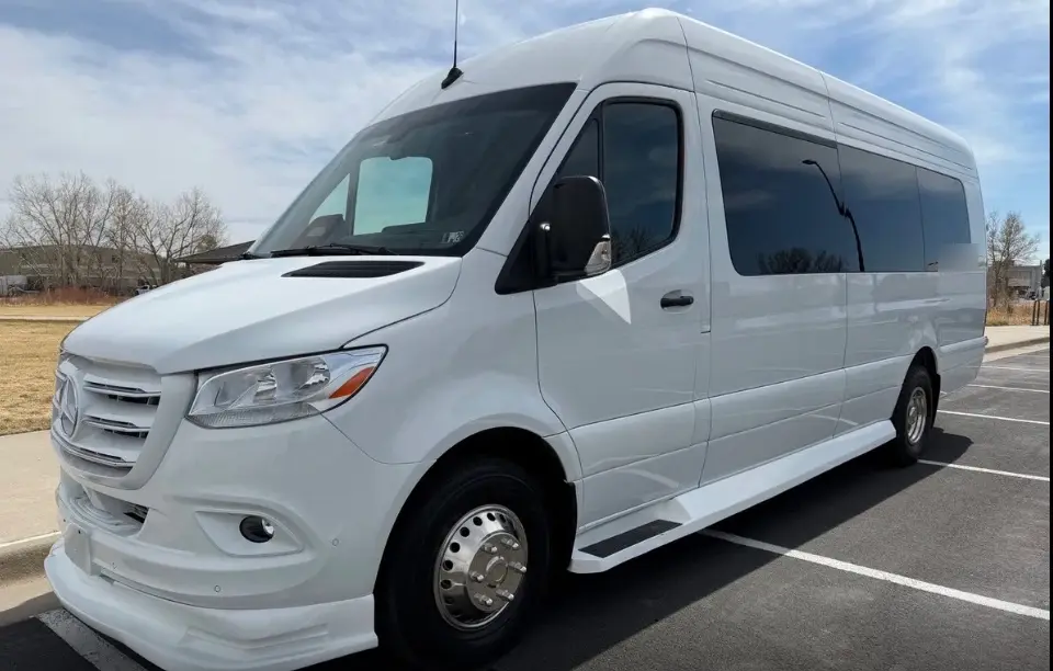 Johnstown 16 passenger white Sprinter limo bus