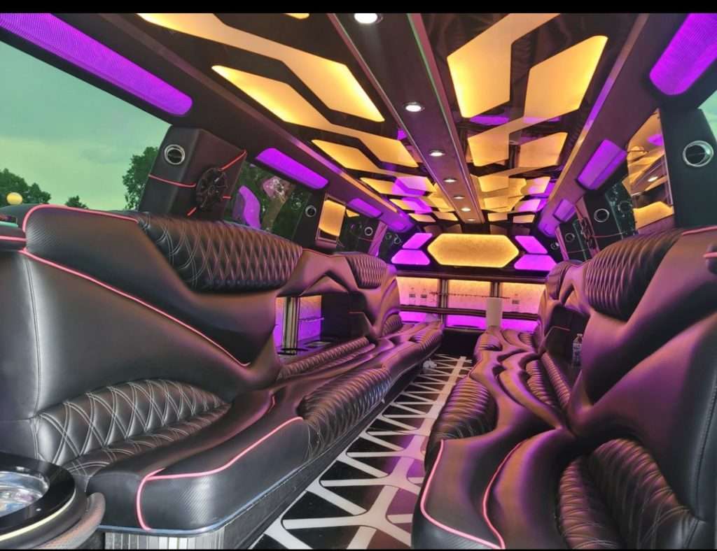 White 20-passenger Escalade stretch limo in Johnstown